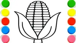 How To Draw cute corn Drawing, Painting & Coloring For Kids and Toddlers_ Child Art #Corndrawing