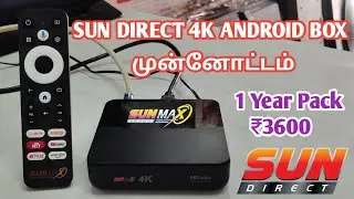 Sun Direct Max 4k Android box specification & unboxing