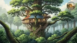 Cozy Treehouse Family During a Rain Storm | Ghibli-Inspired Forest ASMR | Relaxing Slice of Life
