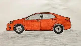 how to draw Toyota Corolla | car drawing pencil | car drawing sar