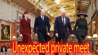 William and Catherine have a surprise private meeting with President Trump after lunch at Windsor