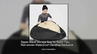 Zipper Black Storage Bag for Ballet Tutu Non-woven Waterproof Handbag Backpack for Performance