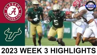 #10 Alabama vs USF Highlights | College Football Week 3 | 2023 College Football Highlights