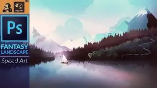 Fantasy Landscape artwork in Adobe Photoshop CC | Speed Art