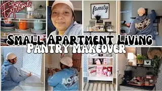 SMALL APARTMENT LIVING/*EXTREME*/DIYPROJECTS/PANTRY MAKEOVER/LOW INCOME LIVING/VLOG