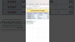 excel formula #excel #exceltips advance excel #transpose