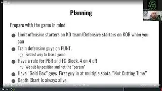 PR Mini-Clinic: Brandon Evans, Special Teams Planning, Preparing, Performing
