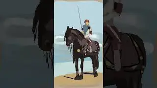 🐎🗡️ Painting a Horse Mounted Knight on the Beach #procreate #art #drawing