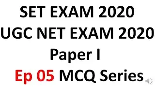 SET Exam Preparation 2020  MCQ series Paper 1 ep 5
