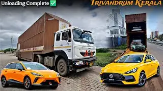 Finally Unloading Successful ! Trivendrum Kerala ! Car Transport Truck India ! Car Carrier Truck 