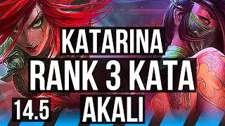 KATARINA vs AKALI (MID) | Rank 3 Kata, 10/1/2, 1100+ games, Godlike | KR Challenger | 14.5