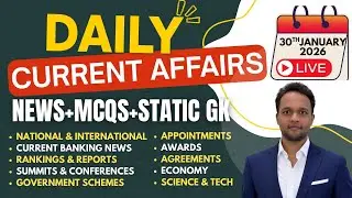 JANUARY 30 TH Current Affairs 2026 | Daily Current Affairs  SSC, RRB, Bank, POLICE, APPSC, TGPSC