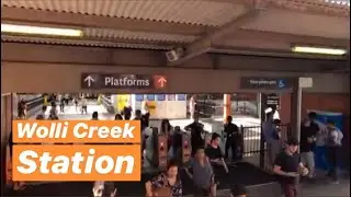 WOLLI CREEK STATION - walking tour around the station platform. POV. February 2020