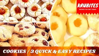 3 Quick & Easy Cookie Recipes | Almond cookies | Oats & Raisins Cookies | Butter Cookies | Cookies