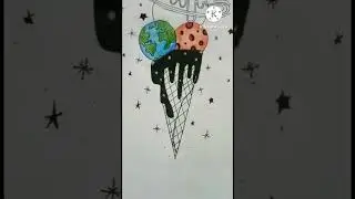 How to draw planets on ice cream||Unique type of drawing