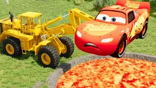 Flatbed Truck McQueen  - Truck Transport - Cars vs truck #22 - BeamNG.Drive