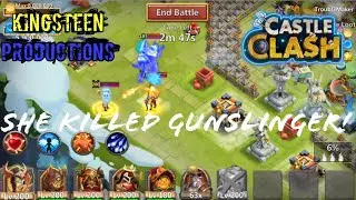 Espirita vs 5 Heroes(Skull Knight Heartbreaker Gunslinger Dread Drake Ronin ) INSANE Castle Clash!!!