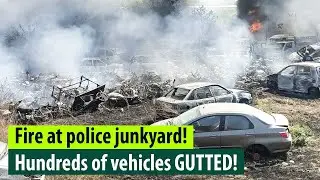 Hundreds of dumped vehicles at Kannur police junkyard GUTTED !