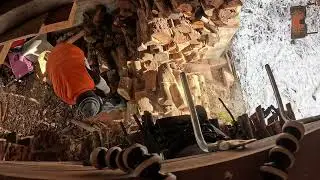 Preparing Firewood for Winter | Cutting & Lifting Wood with a DIY Crane