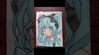 Hatsune Miku Crying face Drawing#pppp#drawing#anime#tutorial#shorts