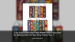 Cute Embroidery Key Fobs Anime Game Keychain for Motorcycles Car Key Ring Holder Key Tags Chave