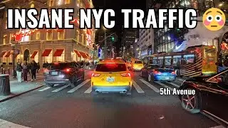 INSANE NYC Traffic on 5th Avenue at Night 😳 (4K POV Drive)