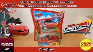 Pixar Cars 2009 Lightning McQueen With Night Vision Goggles & Collector Guide - Review (Race O Rama)