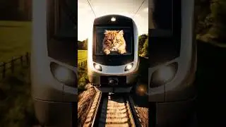 Cat Driving Train #shorts #shortvideo #cats #shortvideo #cartoon