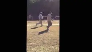 Old man running the course!