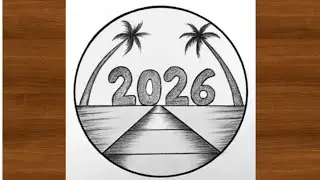 🤩Happy new year 2026 drawing | Easy drawing | New year 2026 drawing | Pencil drawing step by step