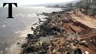 Libya: Drone footage shows search for bodies on Derna coast