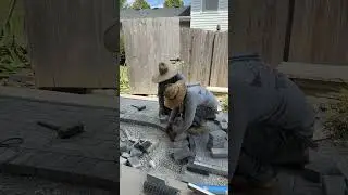Paver Sidewalk installation! #construction #walkway #patio #pavers #foryou #houserenovations