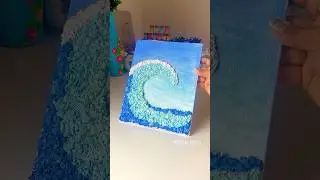 Textured art of Sea Waves | DIY Tissue Paper Art #diy #art #craft #shorts #shortvideo #ytshorts