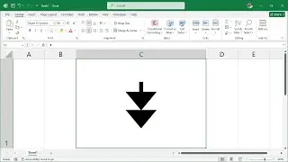 How to Insert the Downwards Two-Headed Arrow with Triangle Arrowheads Symbol in Excel