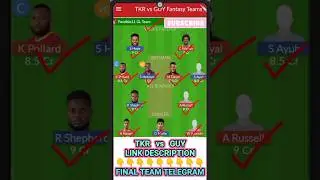 TKR vs GUY Dream11 Prediction🔥| TKR vs GUY Dream11 Prediction Today Match | TKR vs GUY Dream11 Team