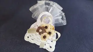Sacchetto Bomboniera Uncinetto Tutorial 💕 Souvenir Recuerdo Crochet 🌼 Saquinho Presente Croche 🤍