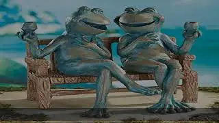Snoogg 454dgs Happy Hour Frogs Garden Statue, Red