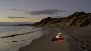 8 Hours of Australian Beach Campfire at Dusk, Gentle Waves, Crackling Fire & Relaxing Restful Music