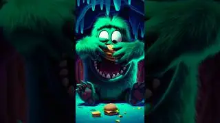 Monster Trying to eat Burger #funny #monster #cartoon #forkids #shortsvideo #shorts #kidsvideo #ai