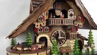 Battery Cuckoo Clock With moving Train and Dancers  Engstler # 48110 QMT.