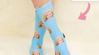 Custom Photo Love Face Socks with Text