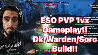 🔴ESO PVP- SUPER FUN DK/WARDEN/SORC PVP BUILD Outnumbered Gameplay!! GOLD GIVEWAY NA PC