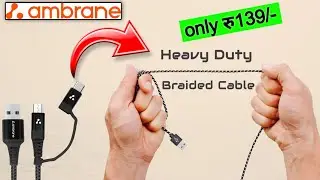 Ambrane 2 in 1 Type-C & Micro USB Cable with 3A Fast Charging Mobile Cable