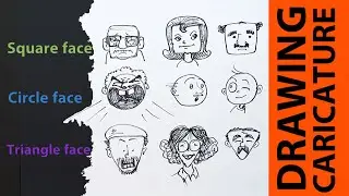 how to draw Caricature - Square face, circle face and triangle face