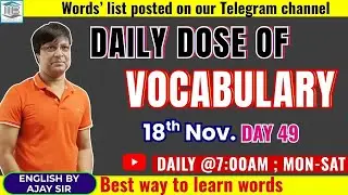 📚 DAILY DOSE OF VOCABULARY 📚 | DAY 49 |English By Ajay Sir {सीधी बात No Bakwas} #bank #ssc #vocab