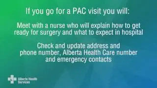 Your surgery journey &ndash; pre-admission visit or call