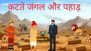 कटते जंगल और पहाड़/katte jungle or pahad #save aravali hills #moralstories #animation #story 