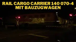Rail Cargo Carrier 140 070-4 mit Bauzugwagen
