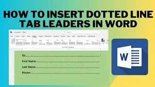 how to insert dotted line tab leaders in word
