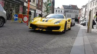 Supercars Accelerating - Haspengouw Tour 2019, F12 TDF Almost Crash, Huracan Supertrofeo, 488 Pista